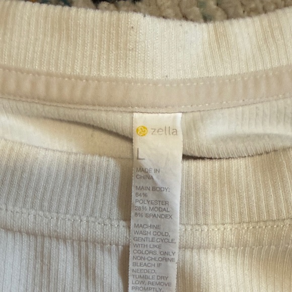 Zella Cream ottoman Ribbed dolman Long Sleeve sweatshirt - Picture 2 of 3